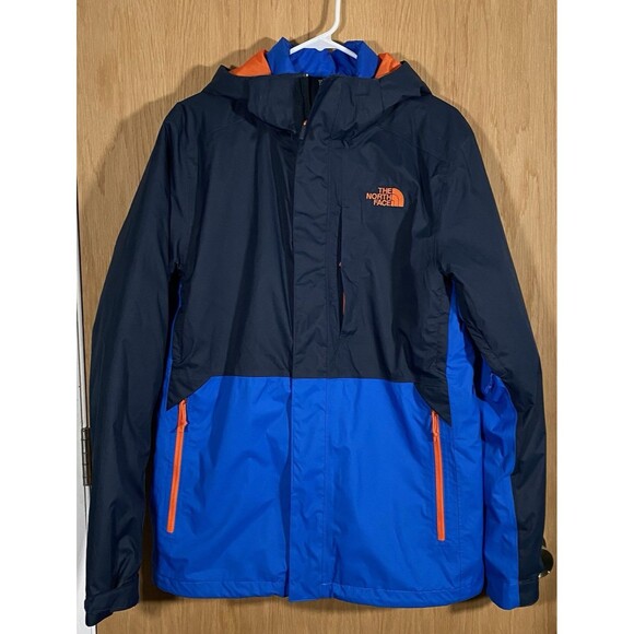 The North Face Insulated Triclimate 3-In-1 Jacket Hooded Blue Orange Men's Sz M - Picture 1 of 15